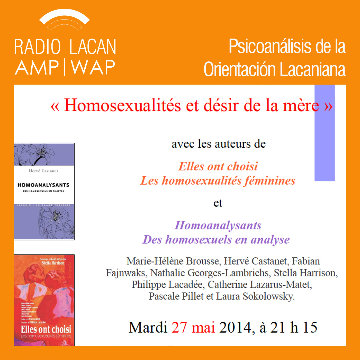 RadioLacan.com |Noite da Biblioteca da Escola da Causa Freudiana: "Homossexualidades e desejo da mãe" (fragmentos)